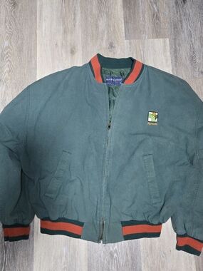 Vintage 1990s Swingster AgriGold Bomber Jacket with Red Trim Gorpcore Size LARGE